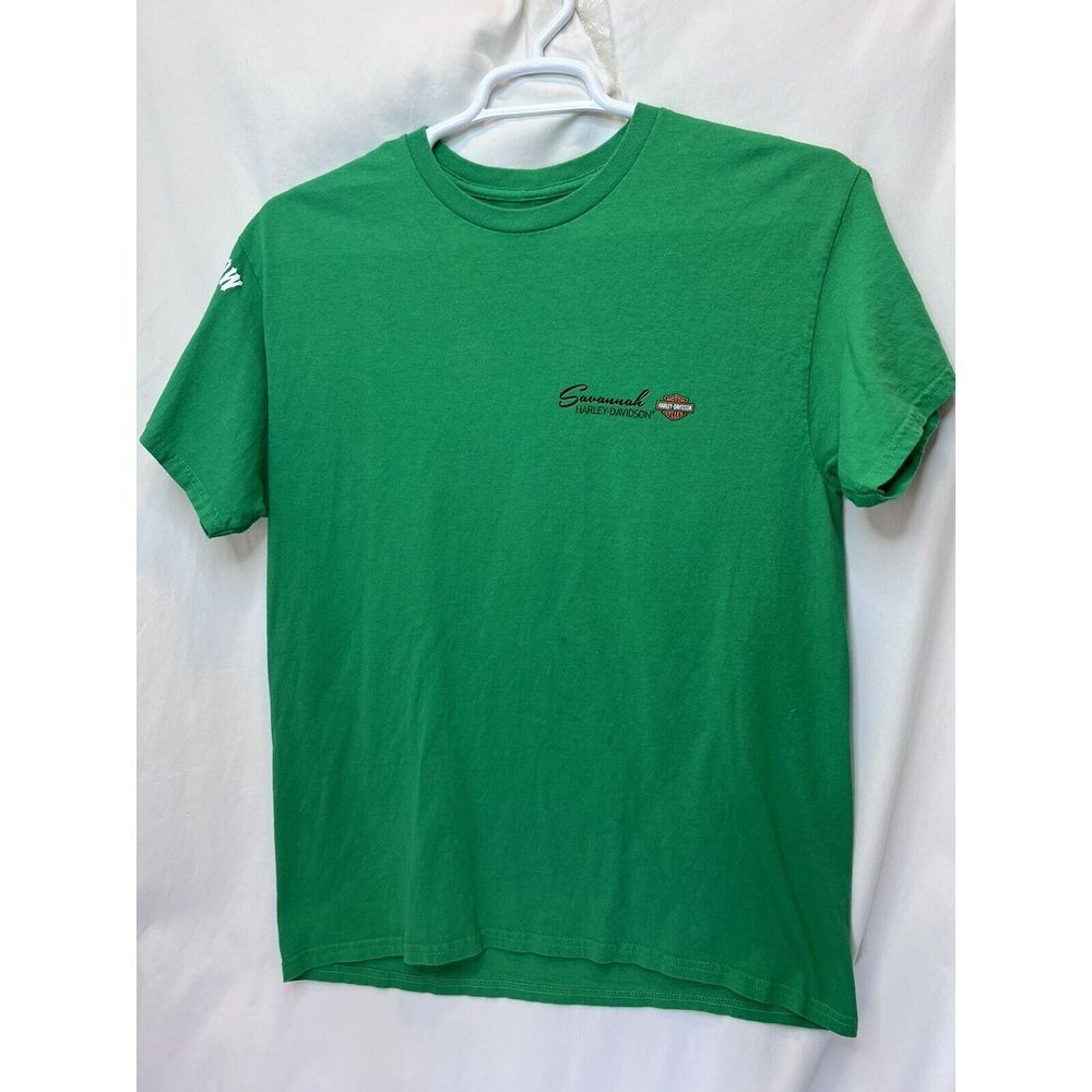 Harley Davidson Savannah Georgia Large Green Shortsleeve Tshirt St Patrick's Day